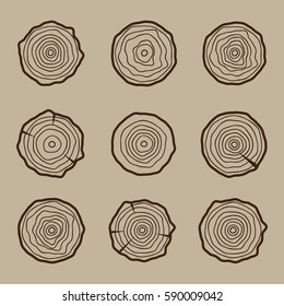 Tree rings background and saw cut tree trunk Conceptual graphics