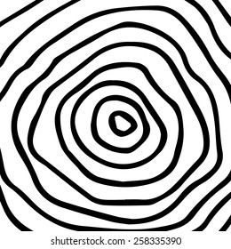 Tree rings background. Vector illustration. Hand drawn.