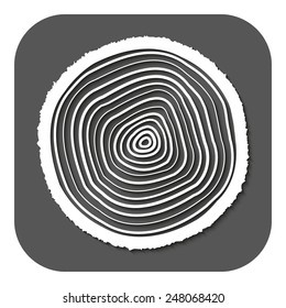 The tree rings icon. symbol. Flat Vector illustration. Button