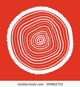 The tree rings icon. Tree rings symbol. Flat Vector illustration. 