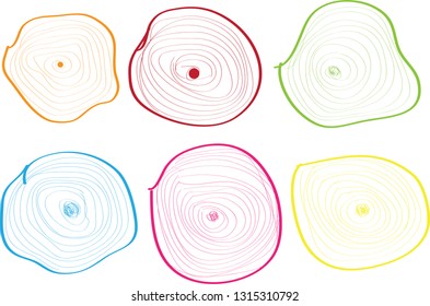 Tree rings icons vector illustration.  Circle tree background .