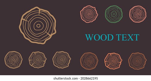 Tree rings icons vector illustration. Abstract age annual. Circle tree background