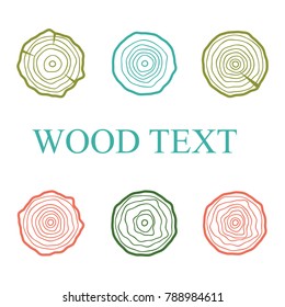 Tree rings icons vector illustration. Abstract age annual. Circle tree background