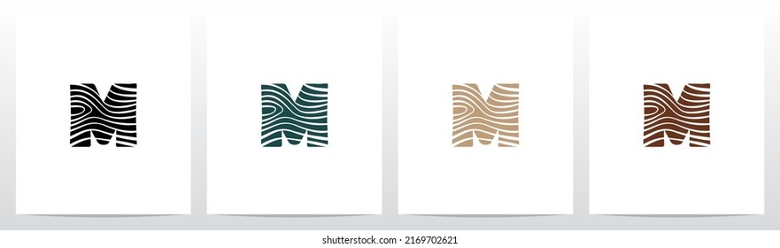 Tree Rings On Letter Logo Design M