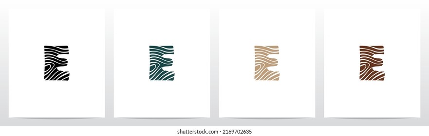 Tree Rings On Letter Logo Design E