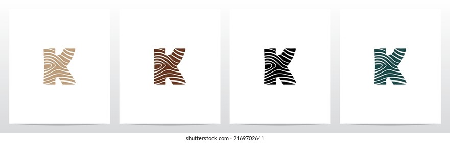 Tree Rings On Letter Logo Design K