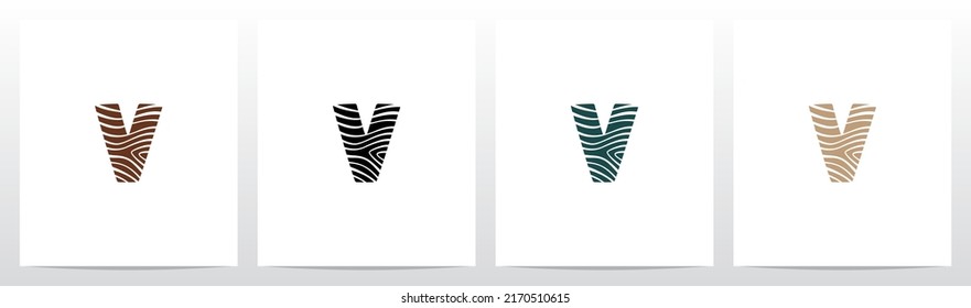 Tree Rings On Letter Logo Design V