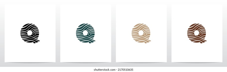 Tree Rings On Letter Logo Design Q