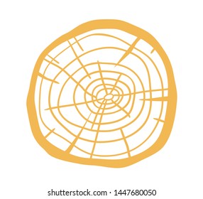 Tree rings on white. Line art. Print for your design