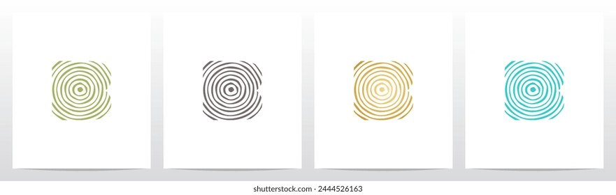 Tree Rings Pattern Letter Initial Logo Design B