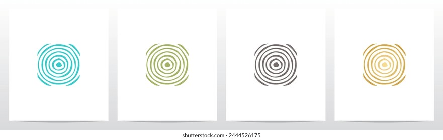 Tree Rings Pattern Letter Initial Logo Design O