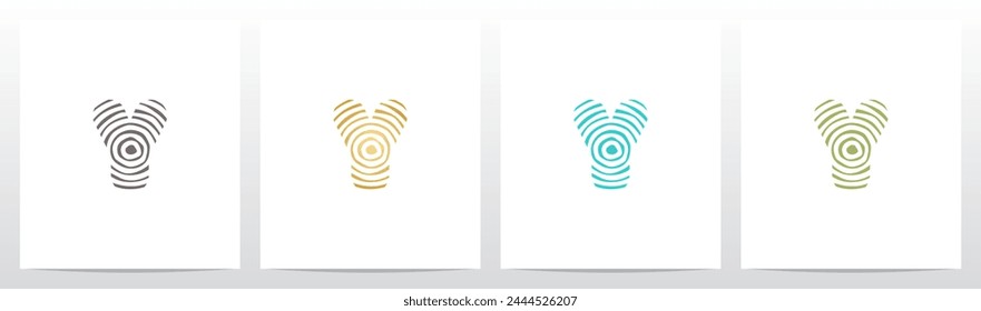 Tree Rings Pattern Letter Initial Logo Design Y