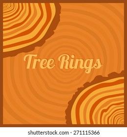 Tree rings. Saw cut tree trunk background vector.