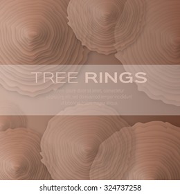 Tree rings with saw cut tree trunk - cut from paper concept background. Forestry and sawmill. Vector illustration - eps10
