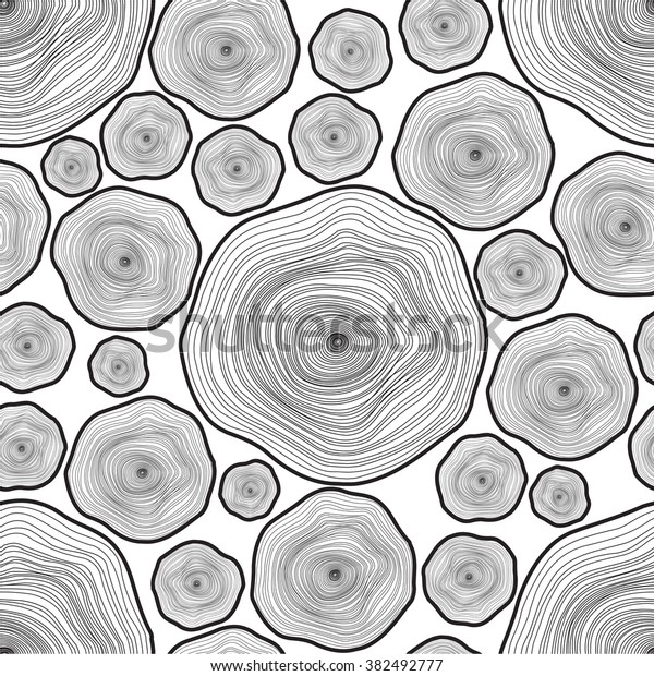 Tree Rings Seamless Black White Vector Stock Vector (Royalty Free ...