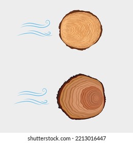 Tree Rings. Watercolor Illustration. Vector Hand Drawn Abstract Vektor