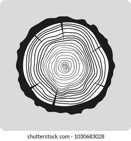 Tree rings wood abstract web icon 