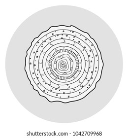 Tree rings wood abstract web icon 