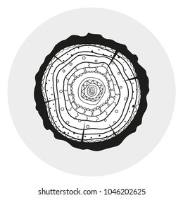 Tree rings wood abstract web icon 