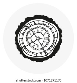 Tree rings wood abstract web icon 