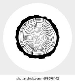 Tree rings wood abstract web icon 