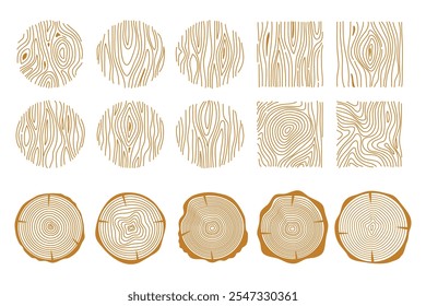 Tree rings. Wood texture . Abstract circle tree background.Vector illustration