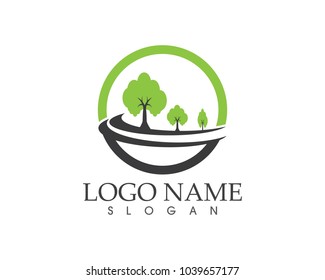 Tree road icon sign logo