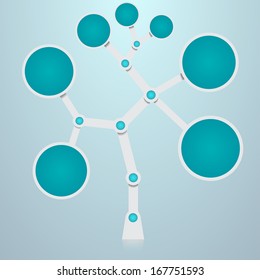 tree robot for infographics, background image and button