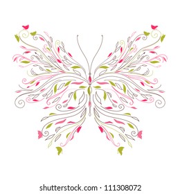 Tree romantic lace east texture for sign, symbol, summer ornament on beautiful background, style card, eco mosaic, banner, border, frame, traditional template, art cute isolated on white vector eps 8