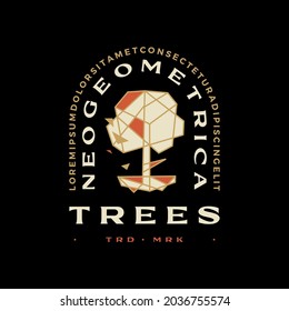 tree and root geometric t shirt badge vintage emblem tee merch logo vector icon illustration