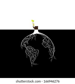 Tree root Globe vector