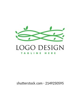 Tree Root Grass Logo Symbol Design Inspiration Illustration