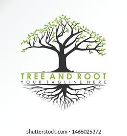 Tree and root in hexagon shape image graphic icon logo design abstract concept vector stock. Can be used as a symbol associated with the Nature or plant