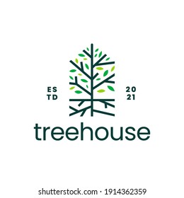 tree root house home mortgage logo vector icon illustration