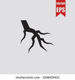 Tree root icon in trendy isolated on grey background.Vector illustration.