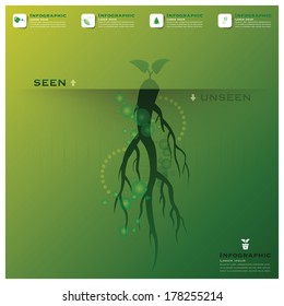 Tree And Root Infographic Science Background Design Template