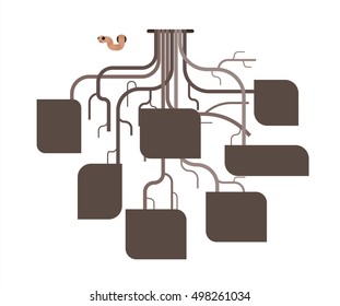 Tree Root Infographic Template. Vector Illustration.