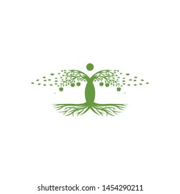 tree and root logo template