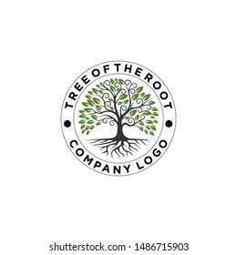 tree with the root logo template