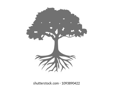 Tree root logo vector