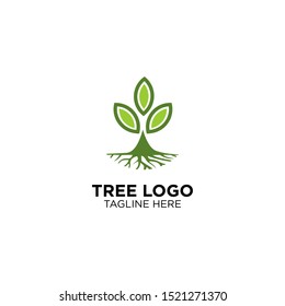 tree with root natural logo template