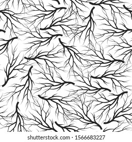 Tree root seamless pattern. Vector isolated camouflage background for textile or wrapping paper. Natural texture.