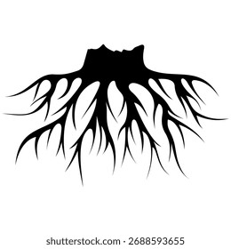 Tree root silhouette vector icon,minimalist and modern design ideas,isolated on white background,can be for signs,symbol