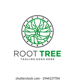 tree root symbol logo design