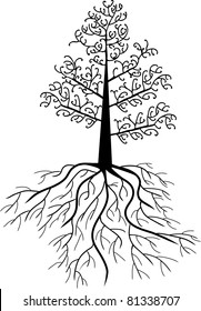 Tree with root system