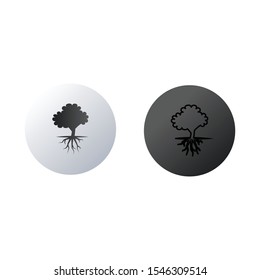 Tree with root system circle icon. Stock Vector illustration isolated on white background