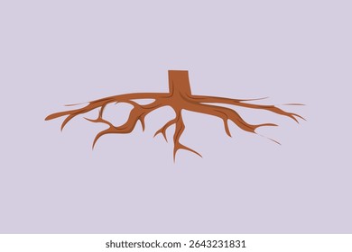 Tree Roots Concept. Colored flat vector illustration isolated.