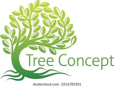 A tree and its roots concept icon sign illustration symbol design concept