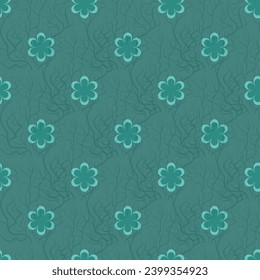 Tree roots with flower Seamless Pattern Design