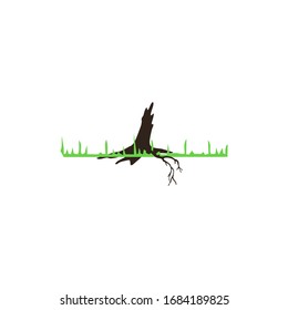 Tree Roots and germinate limb. Roots of plants. Outline Illustration. (Vector illustration).Eps10